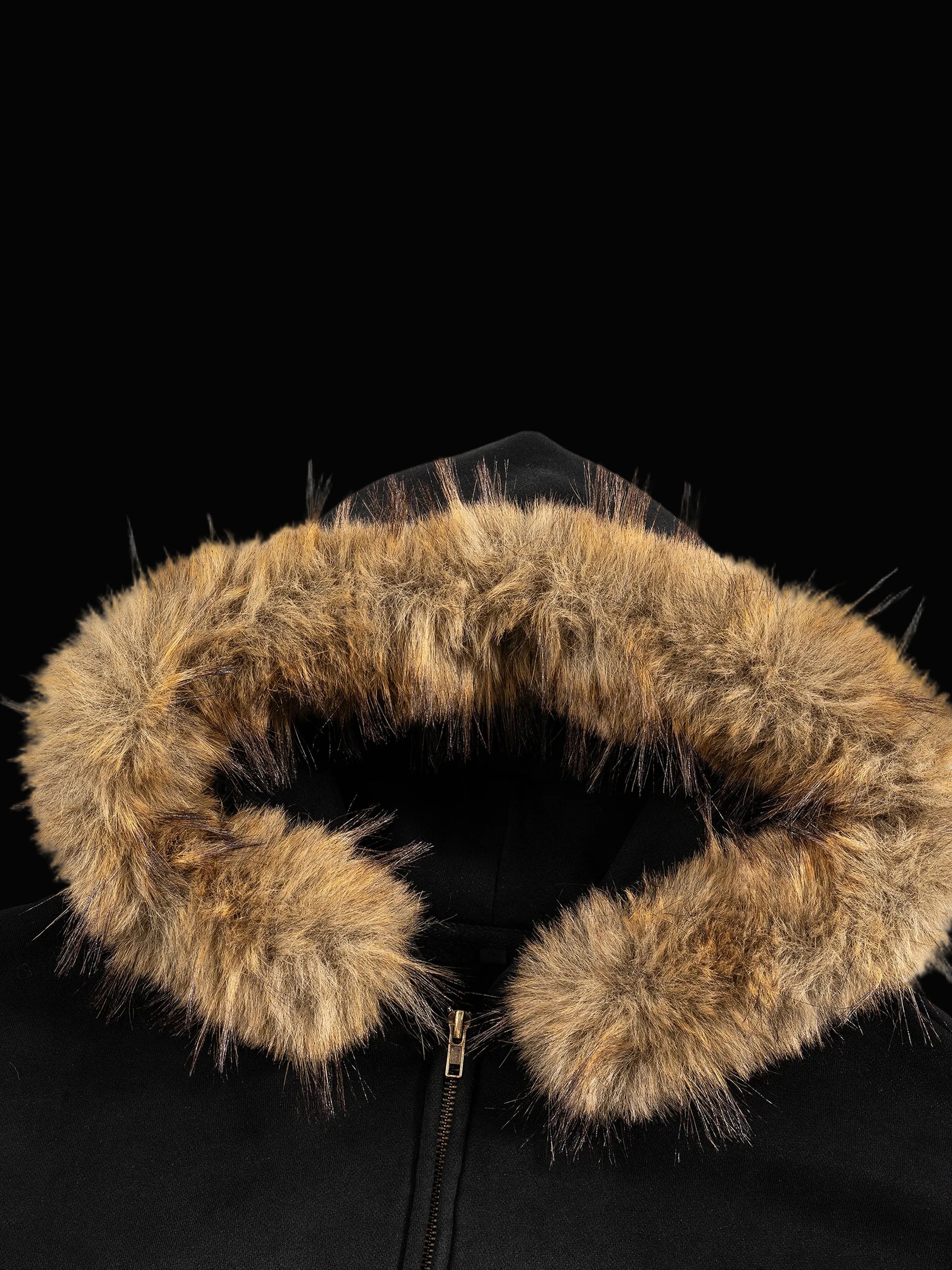 Sun Fade Boxy Detachable Fur Hoodie